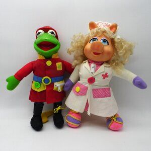 Mattel Kermit the Frog Firefighter & Miss Piggy the Nurse Bundle Set Vintage